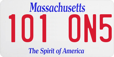 MA license plate 101ON5