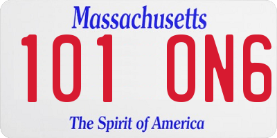 MA license plate 101ON6