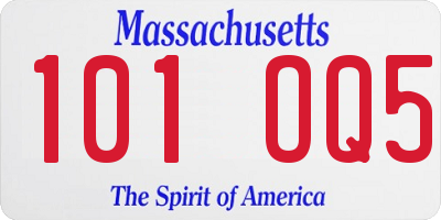 MA license plate 101OQ5