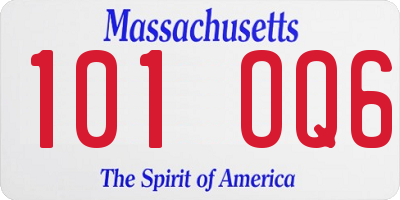 MA license plate 101OQ6