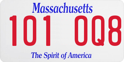 MA license plate 101OQ8