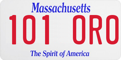 MA license plate 101OR0