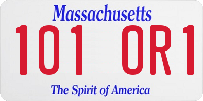 MA license plate 101OR1