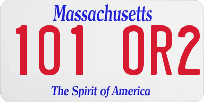 MA license plate 101OR2