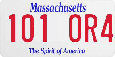 MA license plate 101OR4