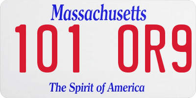 MA license plate 101OR9