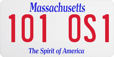 MA license plate 101OS1