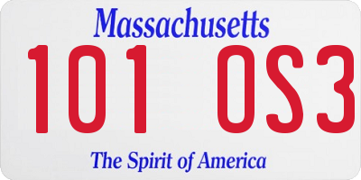 MA license plate 101OS3