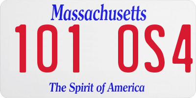 MA license plate 101OS4