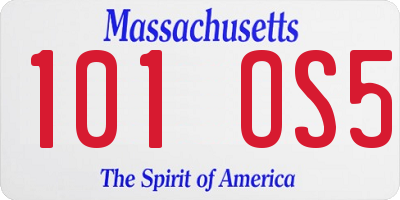 MA license plate 101OS5