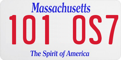 MA license plate 101OS7