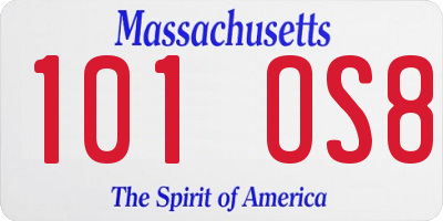 MA license plate 101OS8