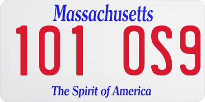 MA license plate 101OS9