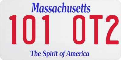 MA license plate 101OT2