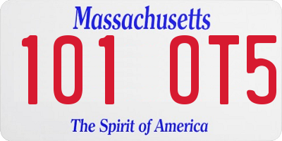 MA license plate 101OT5