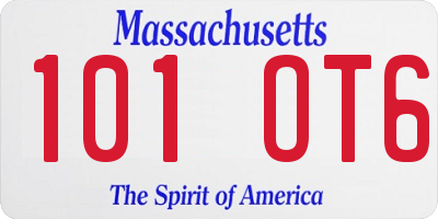 MA license plate 101OT6