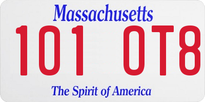 MA license plate 101OT8