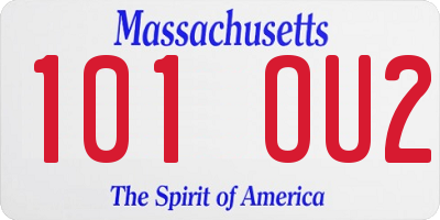 MA license plate 101OU2