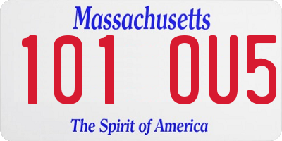 MA license plate 101OU5