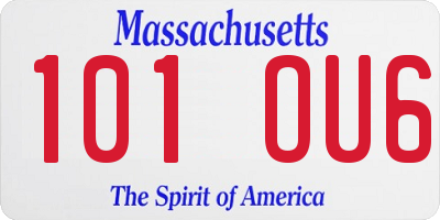 MA license plate 101OU6