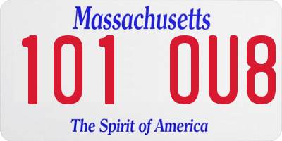 MA license plate 101OU8