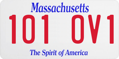 MA license plate 101OV1