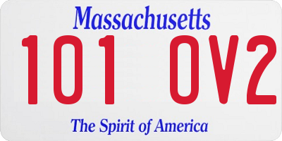 MA license plate 101OV2