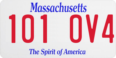 MA license plate 101OV4