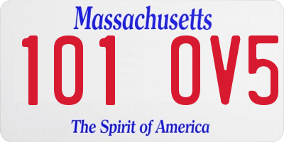 MA license plate 101OV5