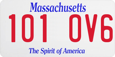 MA license plate 101OV6