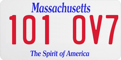 MA license plate 101OV7