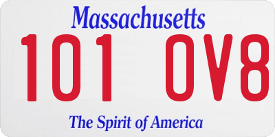 MA license plate 101OV8