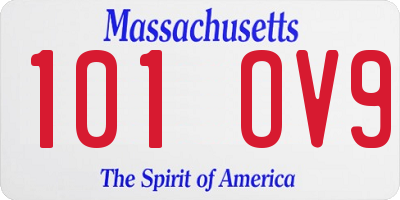 MA license plate 101OV9