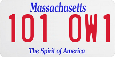 MA license plate 101OW1