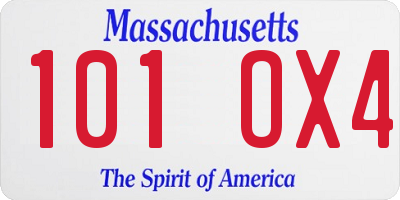 MA license plate 101OX4