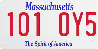 MA license plate 101OY5