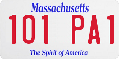 MA license plate 101PA1