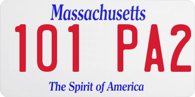 MA license plate 101PA2