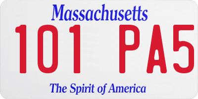 MA license plate 101PA5