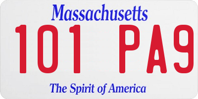 MA license plate 101PA9