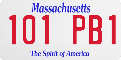 MA license plate 101PB1