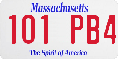 MA license plate 101PB4