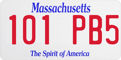 MA license plate 101PB5