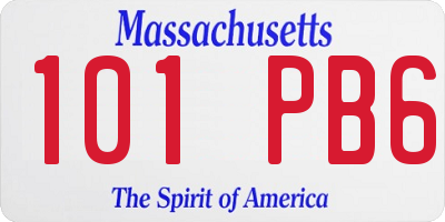 MA license plate 101PB6