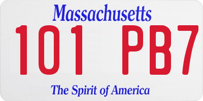 MA license plate 101PB7