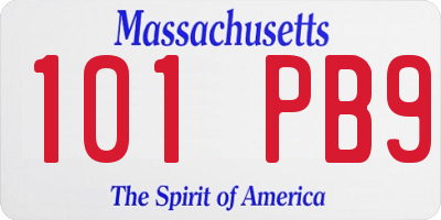 MA license plate 101PB9