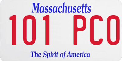 MA license plate 101PC0