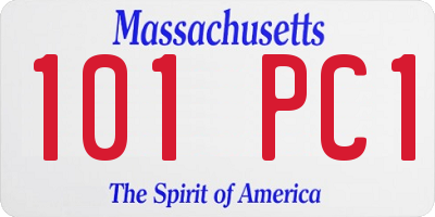 MA license plate 101PC1