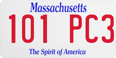 MA license plate 101PC3