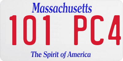 MA license plate 101PC4